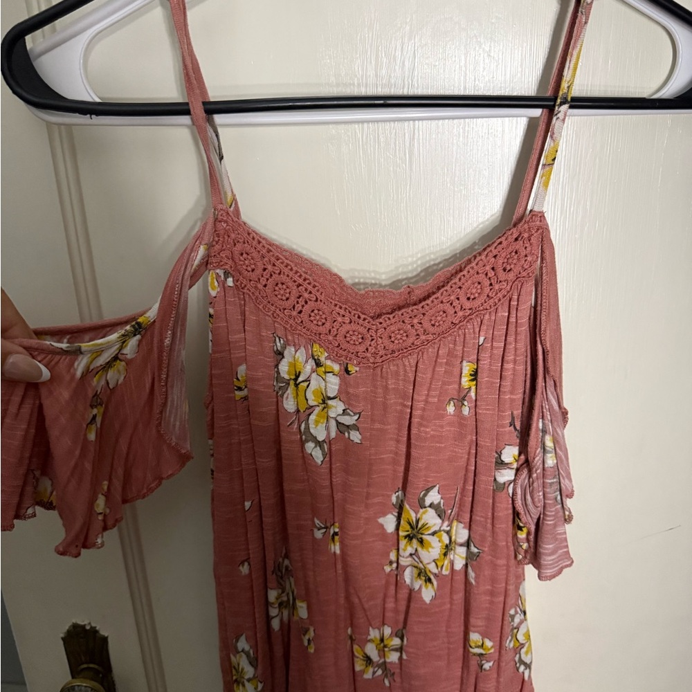 Floral Pink Spaghetti Strap Dress